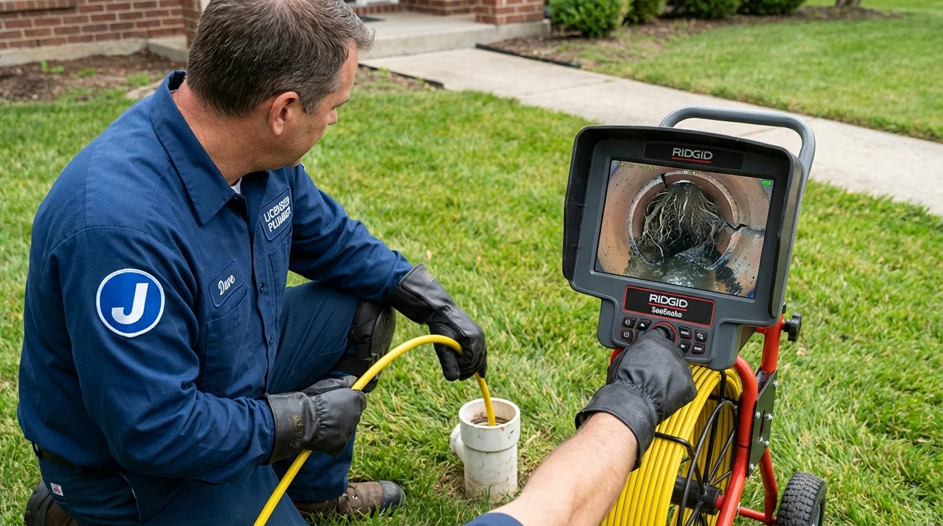 Sewer camera inspection being performed by Johns Plumbing LLC in National Park