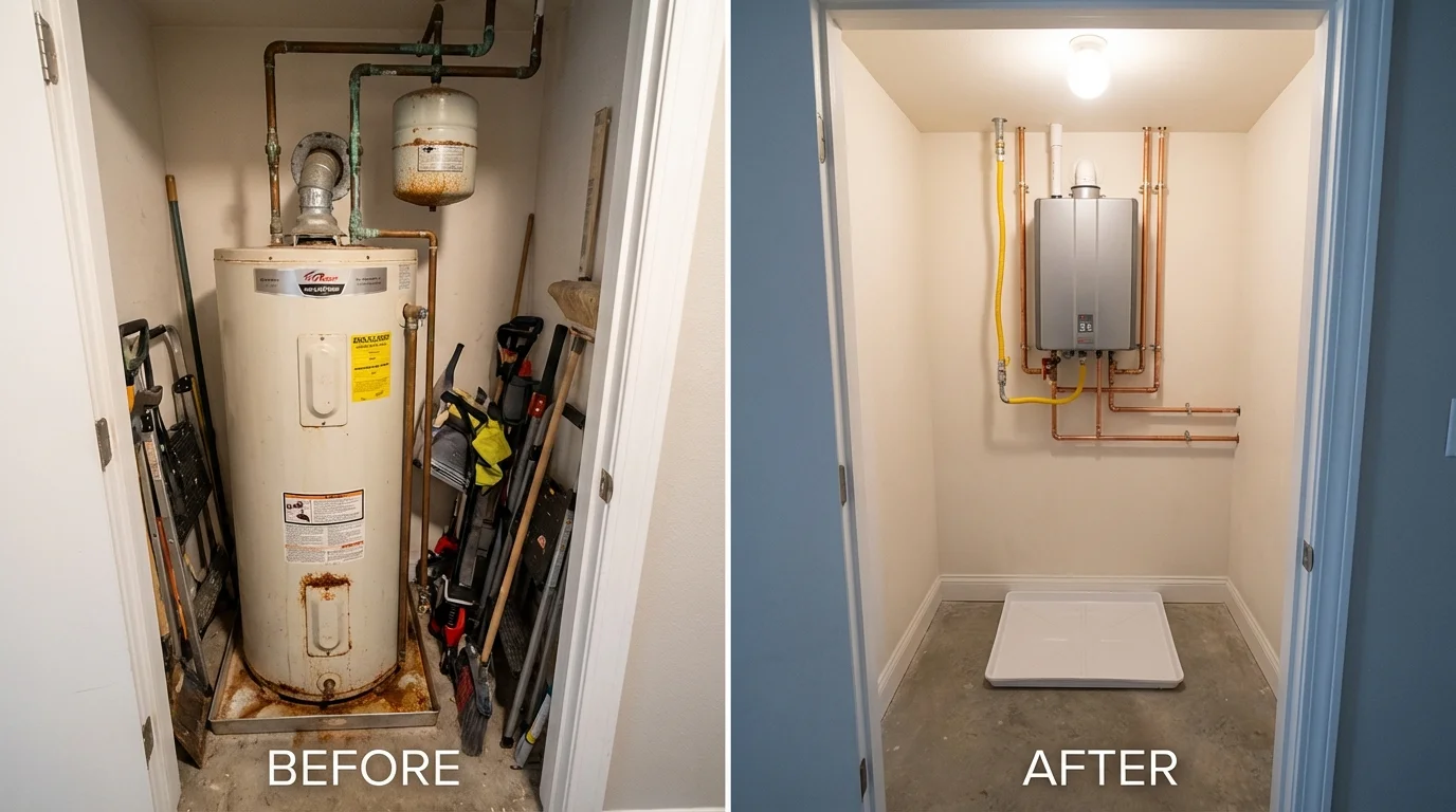 Tank water heater versus wall-mounted tankless unit comparison for National Park, NJ homeowners
